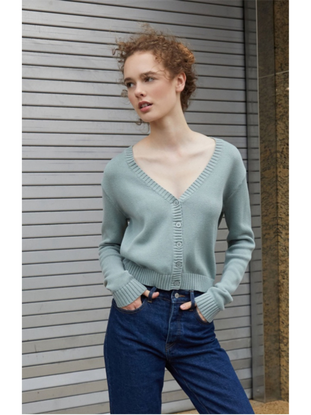 John Galt Olive Sage Billie Cardigan one size euc